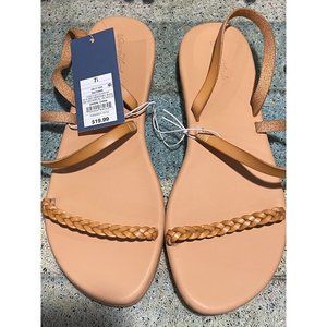 Women's Universal Thread Tommie Triple Strap Sandals in Tan Size: 7.5